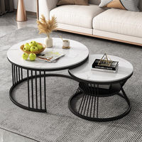 Table basse ronde moderne en métal et marbre, style nordique, de luxe, pour salon, table d'appoint, table à thé, table de fin de canapé, finition dorée