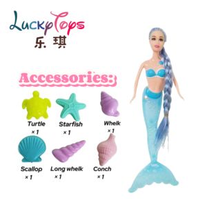 Großhandel 11 Zoll Meerjungfrau PVC Puppe Rot Blau Licht Prinzessin Mode Spielzeug Mode Baby Geschenk für Mädchen - Product Image 4