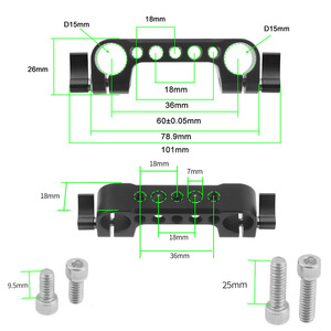 15Mm Dual Hole Rail <b>Clamp</b> Aluminum Alloy <b>Quick</b> Release Camera Mount Adapter For Cage System - Product Image 1