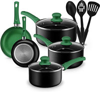Ensemble de casseroles et poêles Ultra antiadhésives, ustensiles de cuisine à Induction, 11 pièces, ensemble de cuisine en aluminium avec poêles à frire et casserole