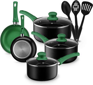 Ultra Nonstick Pots and Pans Set <strong>Induction</strong> Kitchen Cookware Sets 11pcs Aluminum Cooking Set with Frying Pans and <strong>Saucepan</strong> - Product Image 2