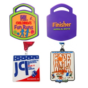Manufacturer Customized Sports Run <b>Plastic</b> Medals Soft 3D Rubber Sport Medals Custom Rubber PVC Medals for Children - Product Image 6