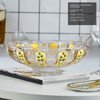 Goudkleurig ingelegd, gegraveerd, licht luxe kristallen glas, onregelmatig gevormd fruitschaal voor thuis, woonkamer, creatief design