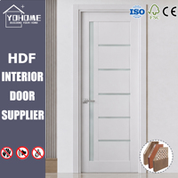 YOHOME Porte pré-montée moderne, résistante à l'humidité, insonorisée, en HDF blanc avec âme en bois massif, pour portes intérieures de maison résidentielle