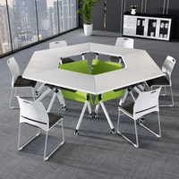 Table de formation pliante moderne en MFC, double longueur, compatible avec les tables de tutorat et de classe, bureau mobile, chaise de réunion