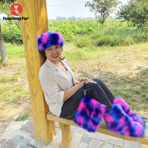 <span class=keywords><strong>Botas</strong></span> de nieve de piel de zorro de imitación para niños, cubiertas de zapatos para niños y niñas, pañuelos de <span class=keywords><strong>pelo</strong></span> para sombreros y bolsos - Product Image 4