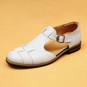Men's Retro Roman Waterproof <b>Sandals</b>-Summer Business Casual Handmade Customized Round-<b>Toe</b> Leather Anti-Slippery - Product Image 5