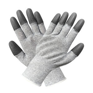 Guantes de Poliéster Grises Antiestáticos con Puntos de PVC en la Palma, Accesorios de EPP, en Oferta - Product Image 1