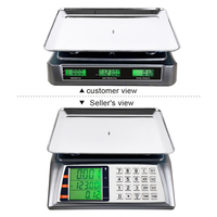 Balance numérique populaire pour fruits, 30 kg, précision 1g, double affichage, clavier en acier inoxydable, balance électronique de pesage et de prix pour supermarché