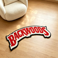 Tapis de sol en peluche douce découpé sur mesure motif lettres Fashion Backwoods, tapis de luxe antidérapant décoratif pour chambre et salon