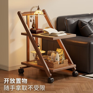 Movable side table, small table, sofa side cabinet, coffee table, 2025 new style, bedside table, tea table, dining <b>cart</b>, living - Product Image 2