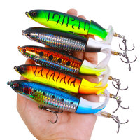 14cm 37g ABS Wobblers Top eau Popper leurre de pêche appât dur rotatif queue souple attirail pour carpe pour rivière lac ruisseau