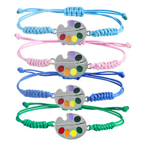 New arrival sports club promotion <b>gift</b> giveaway bracelet Baseball Football charm braided adjustable bracelet - Product Image 4