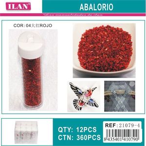 ลูกปัดอิลัน อาบาโรริโอสีแดง 04 สำหรับงานประดิษฐ์เครื่องประดับ 12 ชิ้นต่อหลอด - Product Image 1