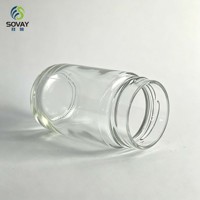 Pot de conservation en verre cylindrique mince de 280 ml, pot transparent à large ouverture à vis pour aliments secs de garde-manger, emballage commercial et de détail