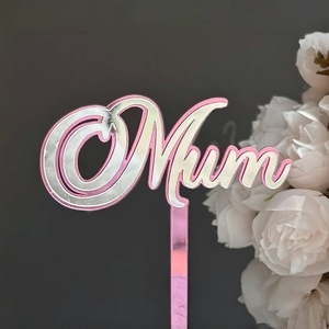 ท็อปเปอร์เค้กอะคริลิครูปหัวใจ ตกแต่งวันแม่ ลาย "น้ำผึ้งและความหวาน" ของขวัญวันแม่ - Product Image 4