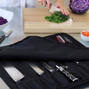 Bolsa para cuchillos de chef (8+ ranuras) con acolchado, capacidad para 8 cuchillos MÁS su cuchillo para carne, afilador de cuchillos, utensilios y una bolsa con cremallera. - Product Image 5