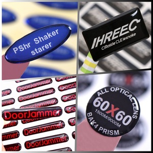 Etiquetas Adhesivas Transparentes de Epoxi 3D Personalizadas, Etiquetas de Cristal DIY para Uso Decorativo en Comercios, Base de PET de 1 mm de Grosor - Product Image 1