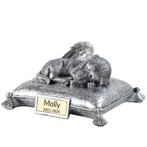 Urna conmemorativa para mascotas grabada personalizada con alas de Ángel para perro durmiente, contenedor personalizado para cenizas de mascotas para gatos y perros - Product Image 2