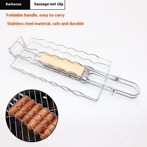 Panier de nettoyage et de cuisson en acier inoxydable pour grillades, avec clip, pour grillades antiadhésives de <span class=keywords><strong>jambon</strong></span> et saucisses, idéal pour <span class=keywords><strong>barbecue</strong></span> extérieur et balcon - Product Image 2