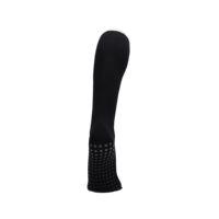 Nouvelle chaussette de compression respirante en tricot, mi-haute, rembourrée, antidérapante, pour le sport, le football, avec logo personnalisé, chaussette de compression noire
