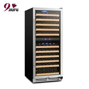 JIUFU-enfriador de vino tinto integrado, Oem personalizado, 121 botellas debajo del mostrador, compresor de doble zona