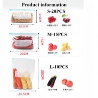 Sac Réutilisable Refermable Auto-Portant pour Congélation Fruits Légumes, Pochette Organisateur Alimentaire Cuisine