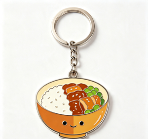 <b>Custom</b> Enamel Food <b>Keychain</b> Zinc Alloy Keyring Cartoon Bowl Pendant Lightweight Gift for Birthday Wedding - Product Image 2