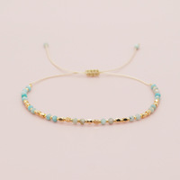 Bracelet Modèle Bohème Perlé en Pierre Naturelle Or
