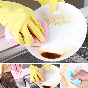 Household Kitchen Sponge <b>Scrub</b> Pad Eco-friendly Color Sponge <b>Brush</b> Thickened Durable Clean Dishwashing Cloth Factory Wholesale - Product Image 4