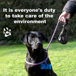 Sacs à déchets pour animaux de compagnie biodégradables écologiques, sacs à excréments pour chiens bleus, fabriqués avec logo personnalisé - Product Image 4