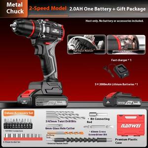 Bor Listrik Industri 800W Isi Ulang Lithium 13mm 140N/<span class=keywords><strong>m</strong></span> Impact Multi-Guna Bor Tangan Tanpa Kabel untuk Permukaan Es Bertenaga Brushless - Product Image 6