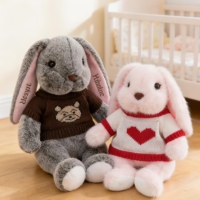 Peluche personnalisée avec le nom brodé, lapin de Pâques, animal en peluche personnalisé, cadeau de Pâques pour les enfants
