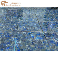 Luxe Lapis Lazuli Semi-Gemme Marbre Bleu Marbre Carreaux de Sol Comptoir Dessus de Table Dessus de Vanité Island Bar Top