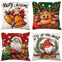 Sarung Bantal Natal Modern Selebriti Grosir 100% Poliester dengan Ritsleting, Set Dekorasi Sofa Rumah, Pola Baru