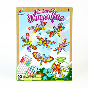 WingArt Kit per Creare Libellule Decorative per Finestre, Set per Bambini con Pennarelli Acrilici, Arte e Artigianato per Decorazioni Finestre e Regali - Product Image 1