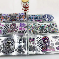 Nouveau Halloween Uv Dtf Tasse Wrap Transferts Autocollants En Gros Personnalisé Uv Dtf Tasse Wrap Transferts Halloween Horrible Thème pour 16oz