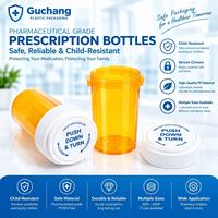 Flacon de pilules sur ordonnance en plastique ambré personnalisé avec bouchon à pression pour comprimés, capsules, emballage pharmaceutique