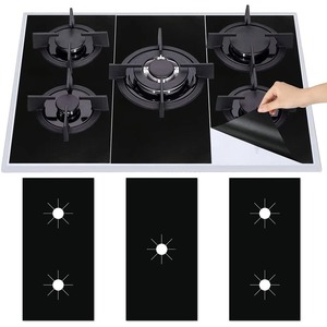 1 Set 5-Hole Gas Stove <b>Pad</b> Protective Cover Kitchen Cleaning Anti-dirty Non-stick <b>Pad</b> Reusable Stovetop <b>Scratch</b> Protector <b>Pads</b> - Product Image 1