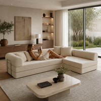 Schlafsofa Modulares Sofa Konvertierbares Lounge-Möbel Apartment Wohnzimmer Vakuumverpacktes Komprimiertes Sofa