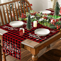 Lot de 4 sets de table de Noël à carreaux pour salle à manger et cuisine, résistants à la chaleur, collection sapin de Noël