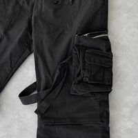 Celana Cargo Jogger Pria Bahan Katun Twill Ukuran Besar dengan Logo Kustom, Saku Resleting, dan Kancing Depan