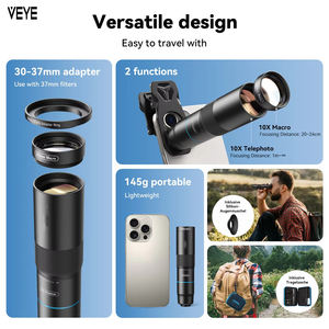 Objectif double 2-en-1 portable en aluminium avec verre optique de haute qualité ED 10X Télémacro Pro pour <span class=keywords><strong>iPhone</strong></span> - Product Image 5