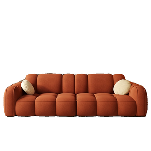 Ensemble de tissu Biscuit de Style rétro français 2025 canapé sectionnel Simple rangée droite pour la maison salon petit appartement hôtel éponge - Product Image 6