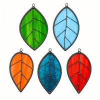 Ensemble de attrape-soleil en vitrail Art Déco multicolore personnalisé, fait main, ornement mural en verre à suspendre pour chambre et décoration intérieure
