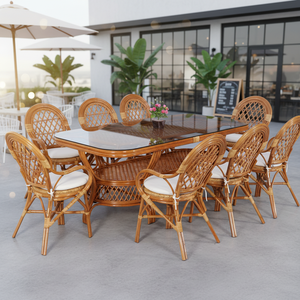 Juego de Comedor de Ratán Moderno para Restaurantes, Hoteles y Centros Comerciales - Uso en Exteriores, Modelo Java de CV.Craftindo - Product Image 2