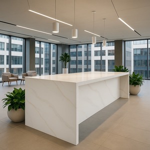 Thiết kế hiện đại nhân tạo lớn calacatta đá cẩm thạch trắng đá thạch anh tấm calacatta vàng thạch anh Countertop cho ăn Vanity đầu - Product Image 5