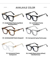 Gafas Unisex con Montura Completa Antiluz Azul en Forma de Cruz, Lentes AC, Patillas de Acetato Elegantes y Bisagras de Pasador, para Miopía, Novedad 2026