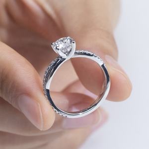 Anillo de Diamante de Laboratorio IGI de Corte Redondo de 14K y 1CT, Anillo de Compromiso con Diamante de Boda - Product Image 2