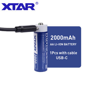 XTAR 선형 방전 곡선 고속 충전 2000mAh USB 타입 C 1.5V <span class=keywords><strong>AA</strong></span> 리튬 충전식 배터리 스마트 잠금 장치, 마이크 - Product Image 3